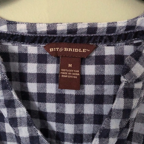 Bit & Bridle | Long-Sleeve Blue Plaid Cotton Shirt - Picture 2 of 2